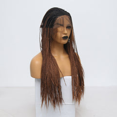 Gradient Brown Three - Strand Long Braid Wig 24inch