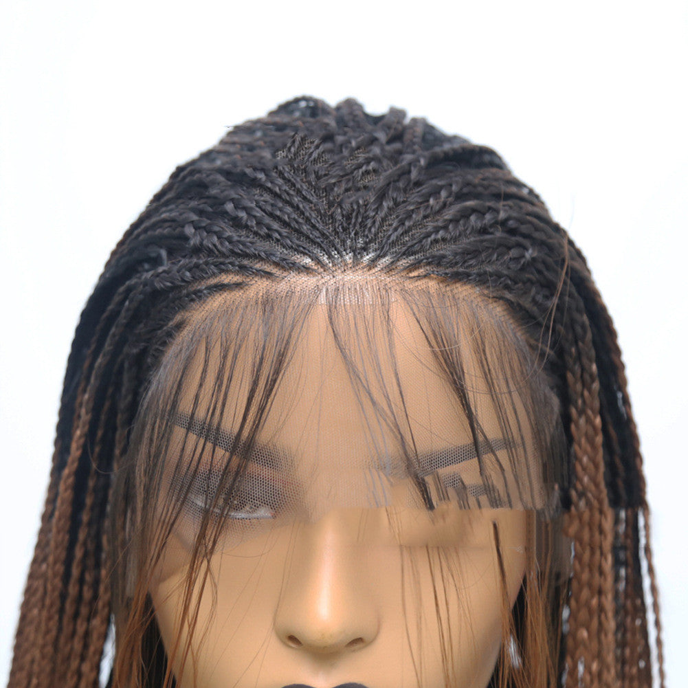 Gradient Brown Three - Strand Long Braid Wig 24inch