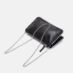 Beaded Black Clutch: Stylish Small Square Wallet for Ladies