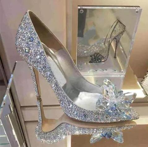 Fashion High Heels Crystal Slippers