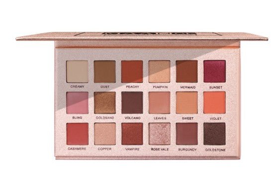 18 - Color Eyeshadow Makeup Palette Collection for Glamorous Looks Rose Gold