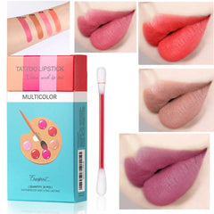 20 - Pcs Cotton Swab Lipstick Set: Portable, Waterproof, Long - lasting Fourcolor mixed color outfit