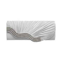 Rhinestone pleated clutch