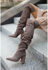 High Heel Pointed Toe Suede Women's Over-the-knee Boots