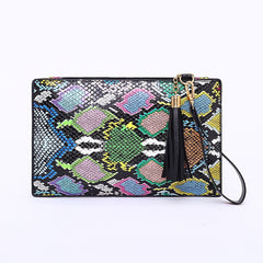 Pattern tassel clutch