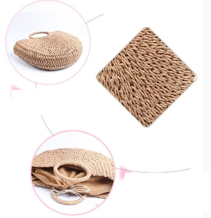 Straw Clutch Handbag for Summer Beach Vacation