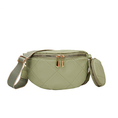 Soft Leather Textured Clutch Saddle Crossbody Waist Bag