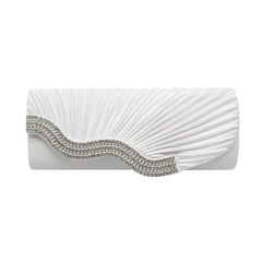 Rhinestone pleated clutch