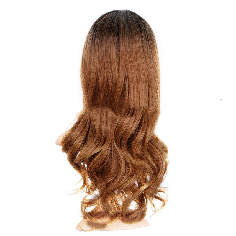 Gradient Chemical Fiber Wig for Female Trade Brown