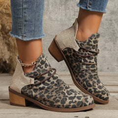 Women's Retro Boots Fashion Leopard Print Shoes