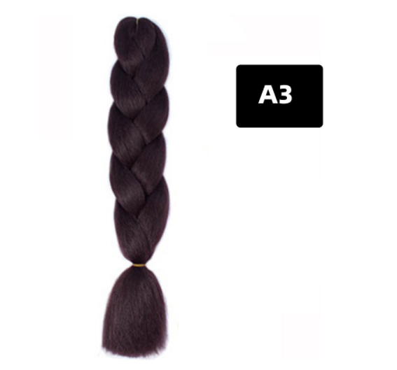 Gradient Silk Wig: Big Braid African Chemical Fiber High Temp A3