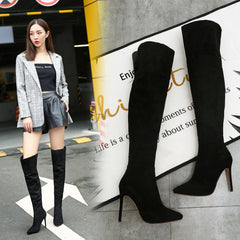 Stiletto Heel Pointed Toe Over The Knee Boots