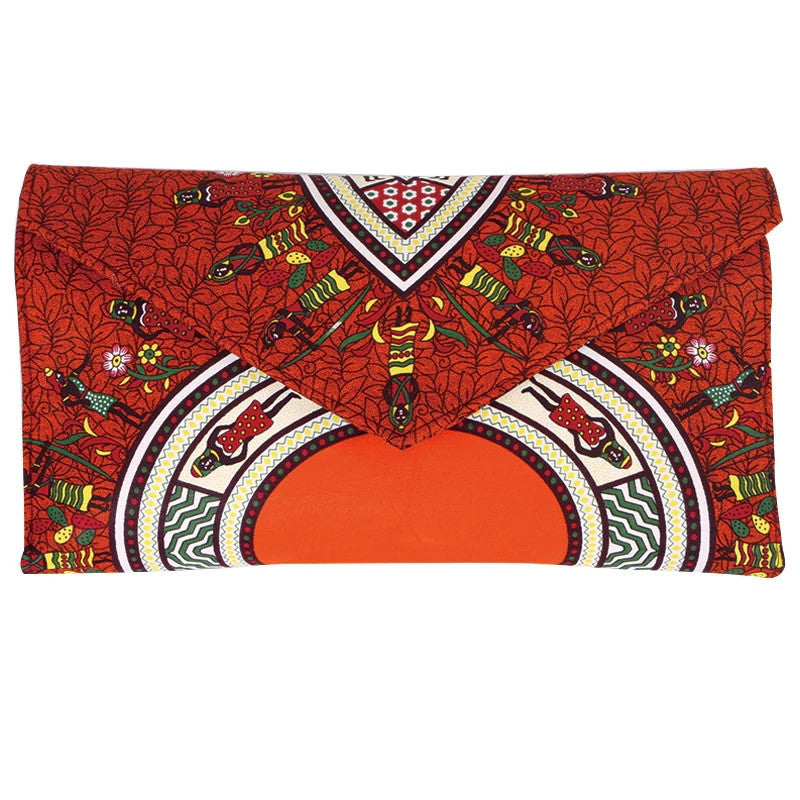 African-Inspired Vibrant Print Clutch Bag for Women