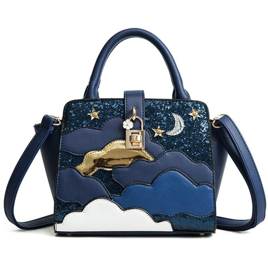 Women's Leather Clutch - Embroidered Handbag & Shoulder Bag