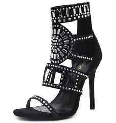 Rhinestone high heel sandals