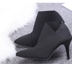 Women’s Slip-On Retro High Heel Ankle Boots