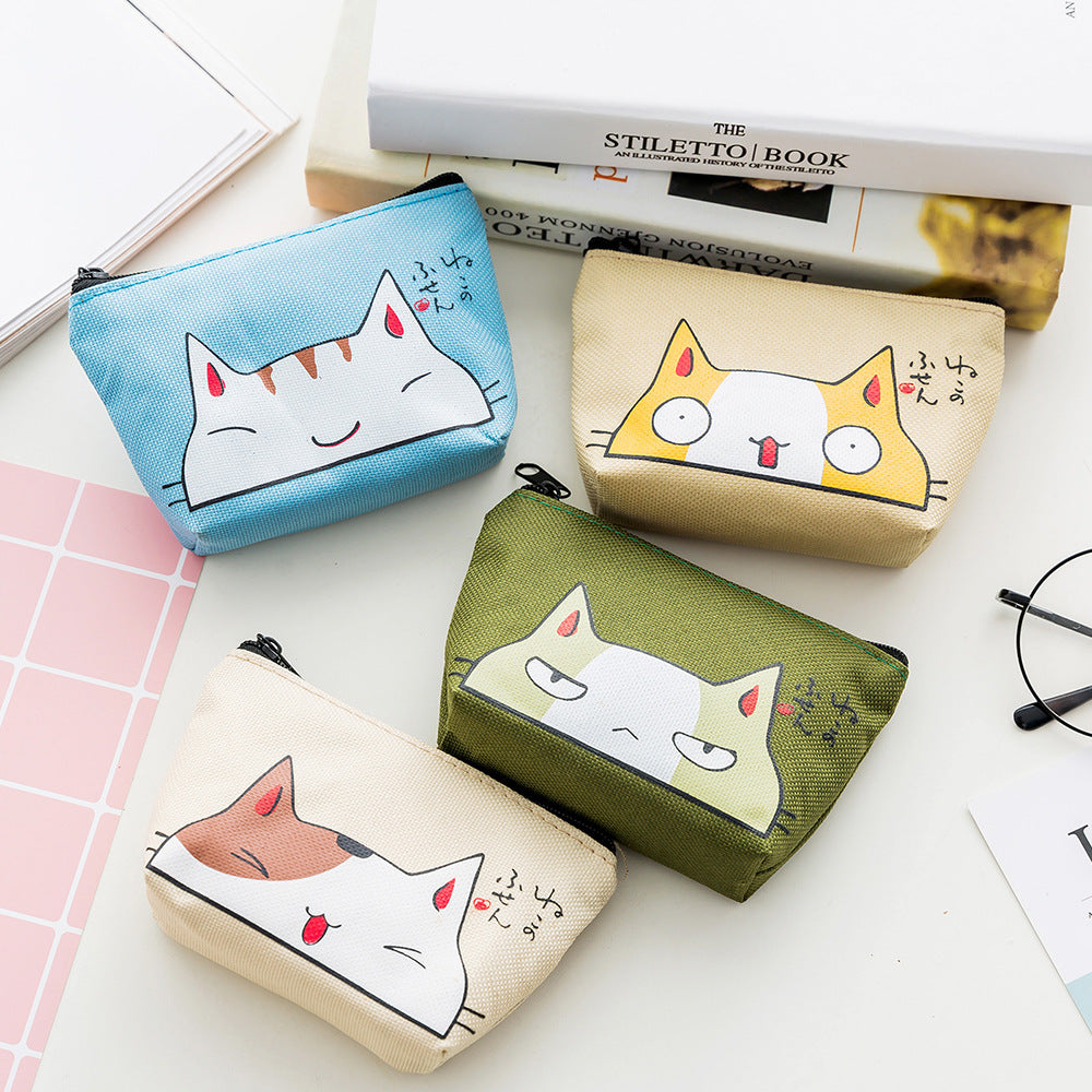 Creative Cartoon Canvas Printing Coin Clutch