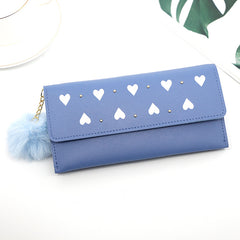 Ladies heart-shaped clutch Bag fur ball