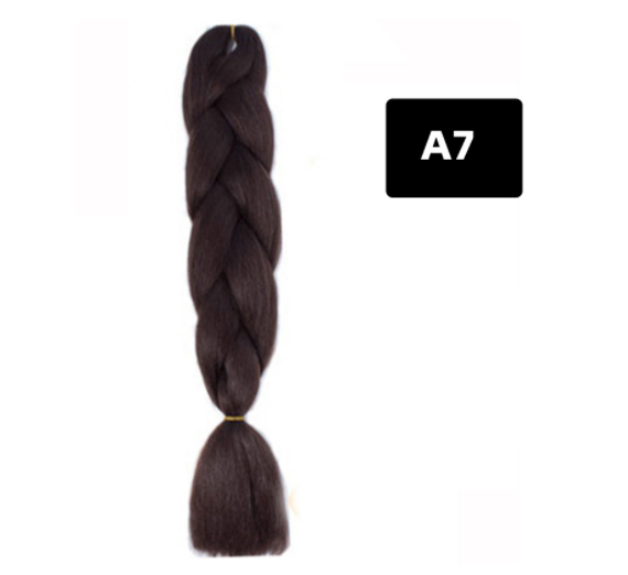 Gradient Silk Wig: Big Braid African Chemical Fiber High Temp A7