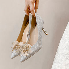 Banquet Sequins Fashion Shoes Pointed Xiuhe Wedding