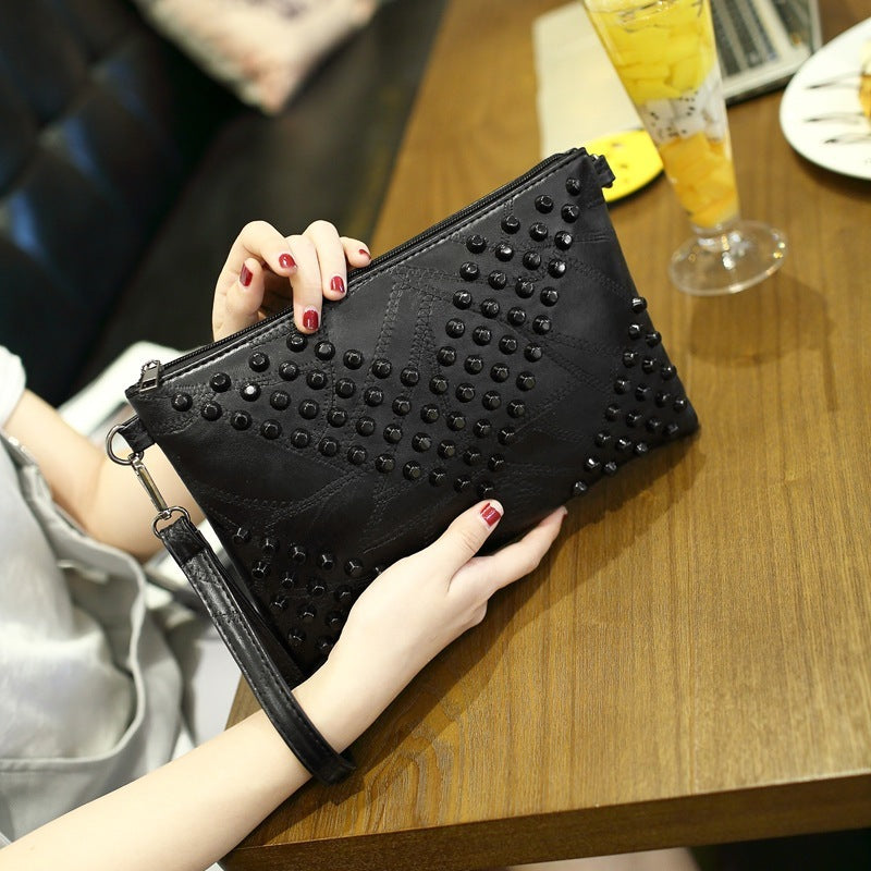 Women's Black Clutch Bag All-match Portable