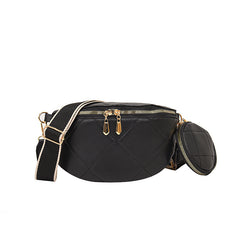 Soft Leather Textured Clutch Saddle Crossbody Waist Bag