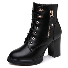 British Style Autumn And Winter Single Boots High Heels