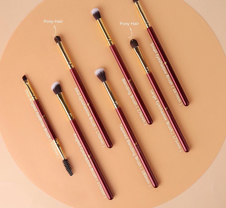 7 PCS Eye Makeup Brush Set: Essential Tools for Stunning Eyes Red