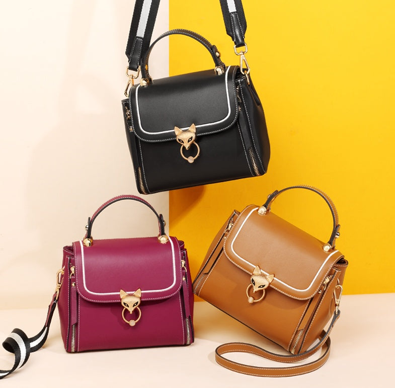 Chic Split Leather Clutch & Crossbody Handbag