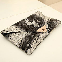 Vintage snake print clutch