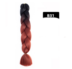 Gradient Silk Wig: Big Braid African Chemical Fiber High Temp B31