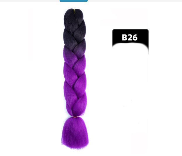 Gradient Silk Wig: Big Braid African Chemical Fiber High Temp B26