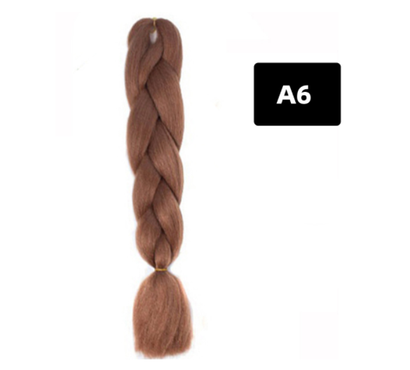 Gradient Silk Wig: Big Braid African Chemical Fiber High Temp A6