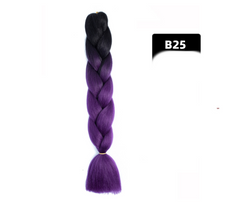 Gradient Silk Wig: Big Braid African Chemical Fiber High Temp B25