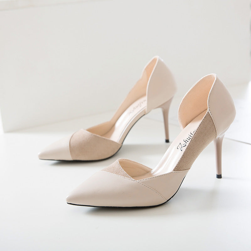 Side stitching low heels