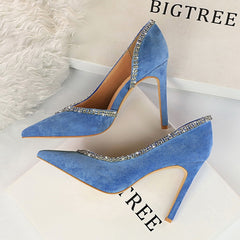 Suede Hollow High Heels – Elegant and Breathable Statement Shoes