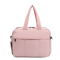 Lightweight and Spacious Quilted Fluffy Handbag for Chic Convenience Pink