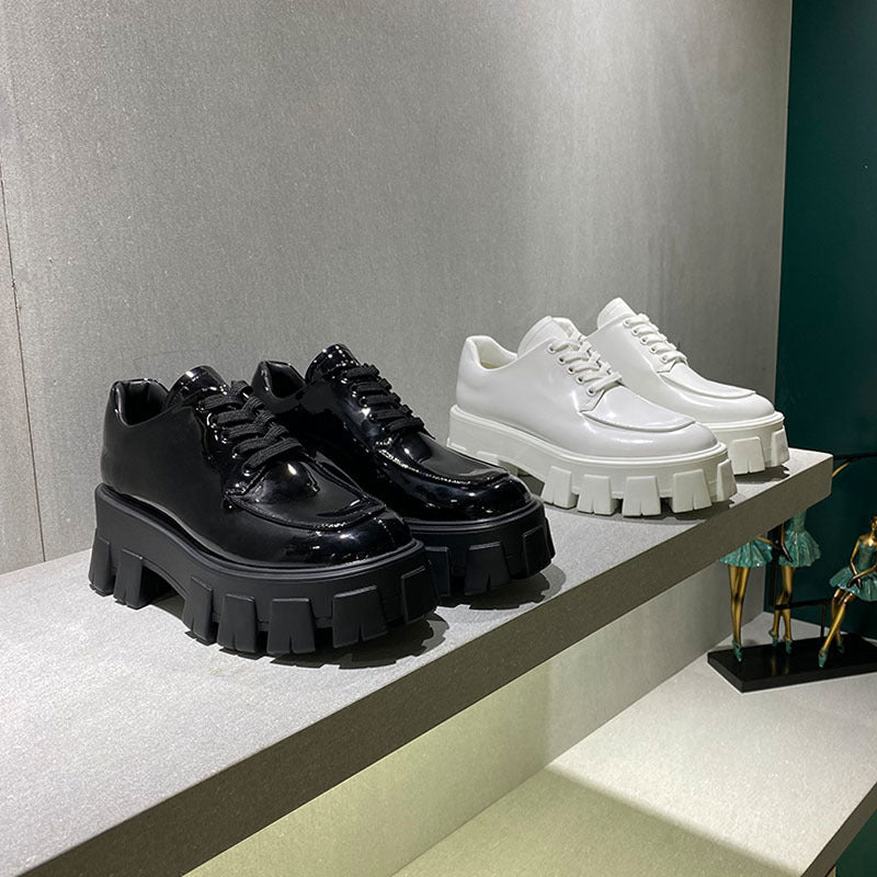 A Woman With A Platform And A Single Shoe Matte single lining