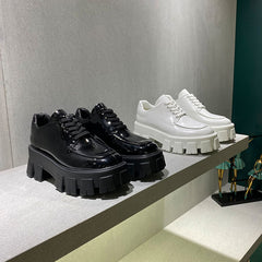 A Woman With A Platform And A Single Shoe Matte single lining