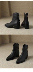 Simple Solid Color And Nude Ankle Boots For Women