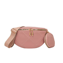 Soft Leather Textured Clutch Saddle Crossbody Waist Bag