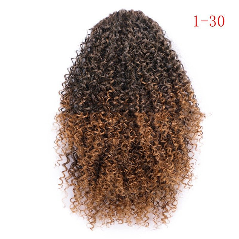 African Drawstring Stretch Small Curly Wig for Women Style 1B