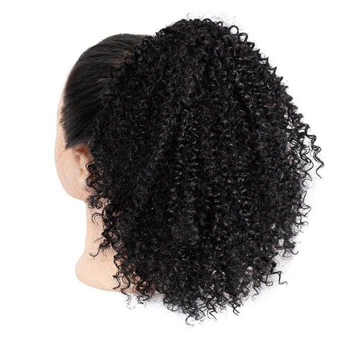 African Drawstring Stretch Small Curly Wig for Women Style 1B