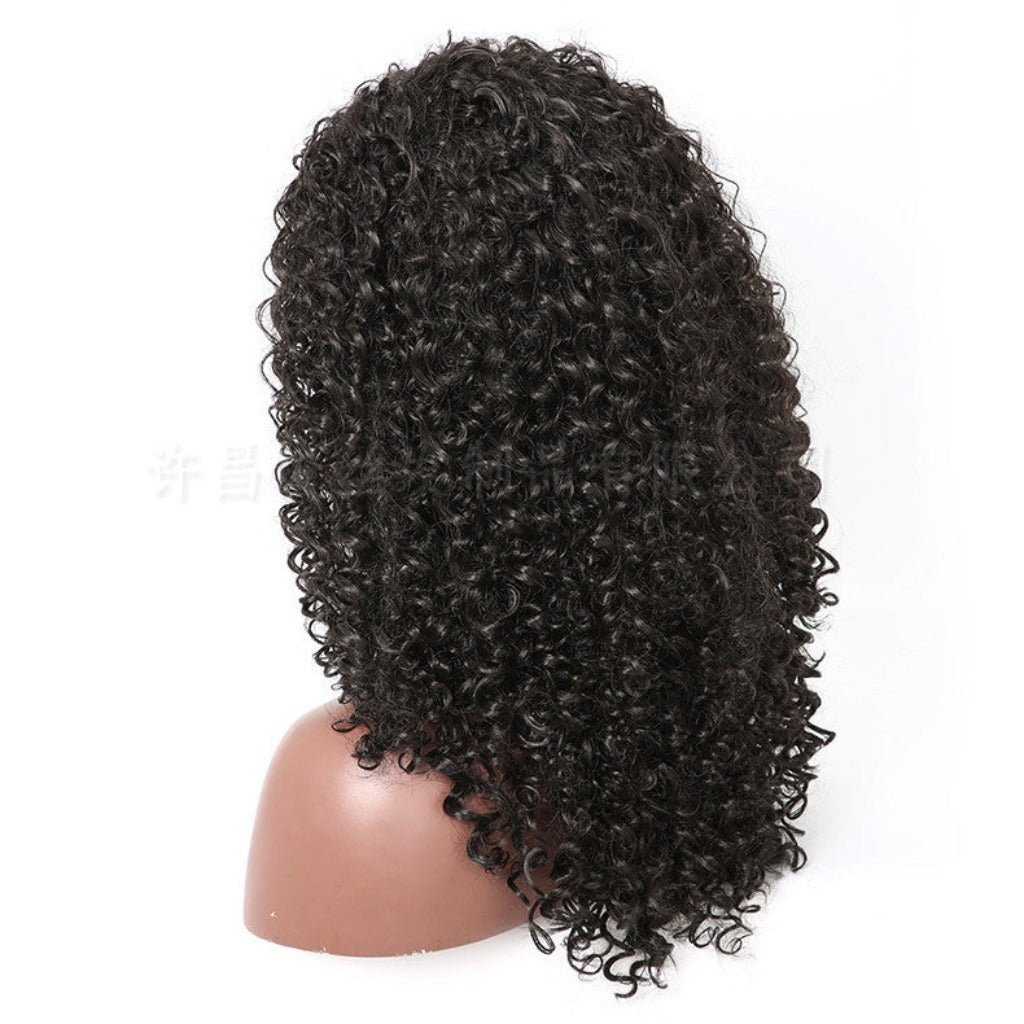 African - European - American Cross - Border Wig: Fluffy Long Curly Wave Black