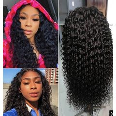 African Wig with Wavy High - Temperature Silk Black