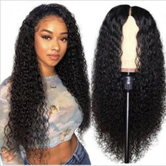 African Wig with Wavy High - Temperature Silk Black