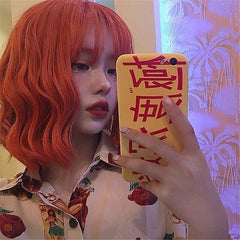 Air Bangs Chemical Fiber Wig Headgear Orange