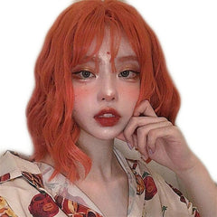 Air Bangs Chemical Fiber Wig Headgear Orange