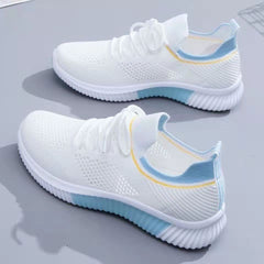 Airy knit Breathable White Mesh Athletic Sneakers Shoes Summer Mesh Blue 505