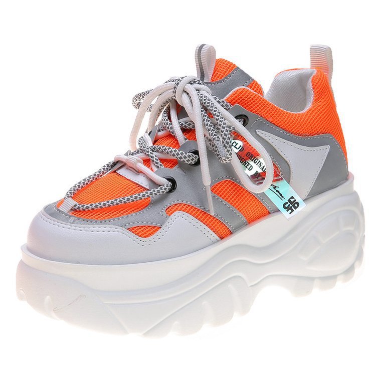 Airy Soles Luminous Comfy Platform Gradient Color Casual Sneakers Orange